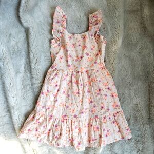 Floral Kids Dress in Pink and Purple Size S
